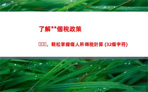 了解如何省錢：個人所得稅查賬計算公式大揭秘！
